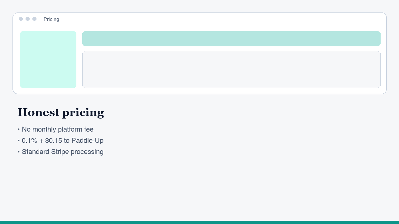 Transparent Paddle-Up pricing